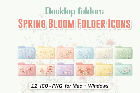 Download Spring Bloom Pastel Folder Icon Pack!🌸 - Spring Collection